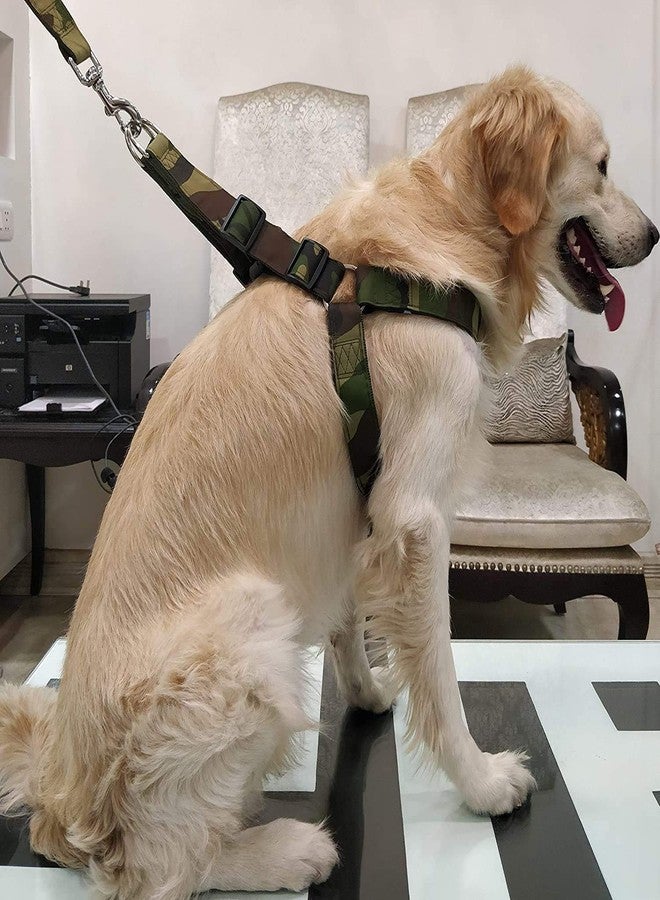 Petslover طقم سرج مبطن بطبعة عسكرية من Petslover للكلاب الكبيرة والضخمة (1.5 بوصة) (طبعة عسكرية) - Image 1